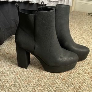 Black wedged booties